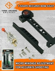 THREE ARCHERS Recurve Bow Sight T Shape Archery Shooting Target Sight Adjustable
