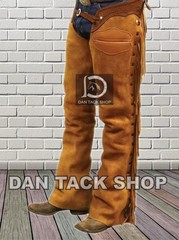 Men’s Handmade Cow Boy Shotgun Chaps Suede Leather Western Style with Free Ship.