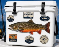Brook Trout FISH Sticker Fishing Decal Car Bumper Cooler Tackle box Kayak Boat