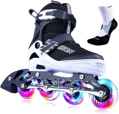 Adjustable Inline Skates for Kids and Adults with Full Light Up Wheels, Outdo…