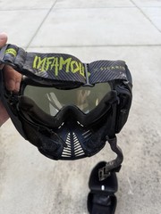 Sicario INFAMOUS Paintball Mask Full Face Goggles Black Gray Green