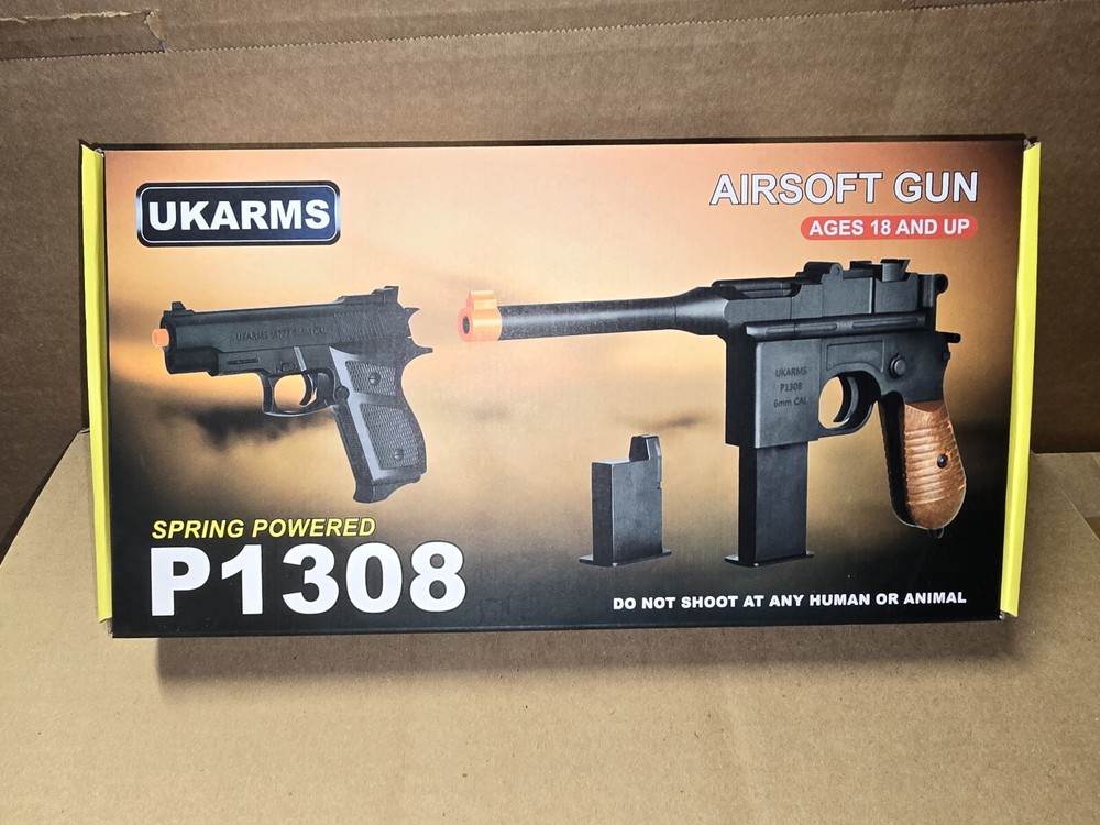 UKARMS P1308 Spring Powered Airsoft Handguns W/850 Count BBs