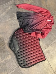 LeMieux Spectrum Dressage Saddle Pad – Red and Black Colorway with matching top