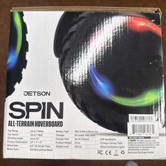 Jetson Spin All-Ter Self-Balancing Scooter Black LED Lights 7mph 7mi. New In Box