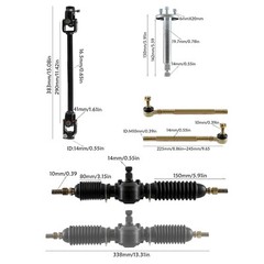 32in Rear Axle kit 6in Wheels Front Steering Assembly Brake Fit ATV Quad Go kart