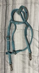 USED Triple E Made In The USA Teal Nylon horse Headstall With Quick Change Snaps