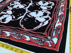 Vintage 1988 VISION STREET WEAR Black BANDANA Skateboards Skater Skulls rare NEW