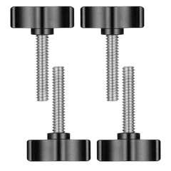 4 Pcs 1/4-20 x 1-1/4 Inch Thumb Screw, Black Wing Knob Bolt, Stainless Steel