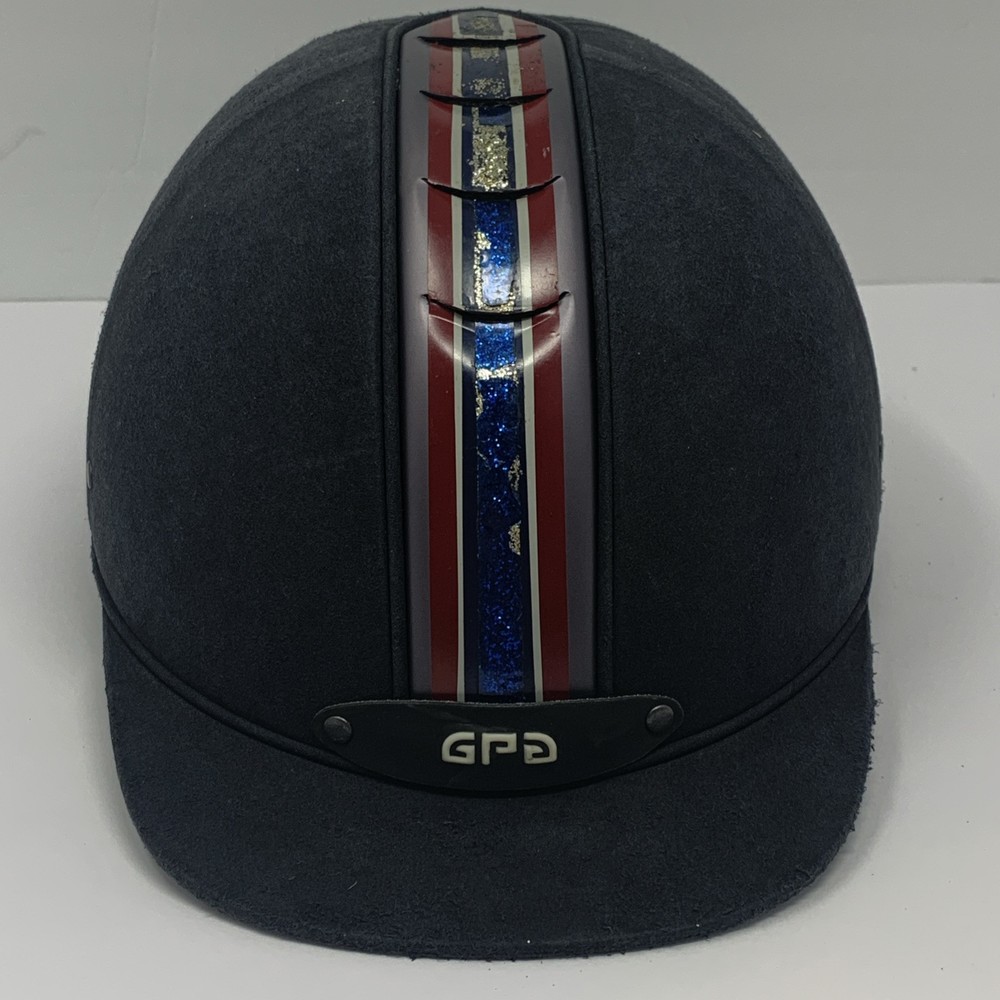 GPA Titium Black Velvet Professional Riding Helmet. Unknown Size
