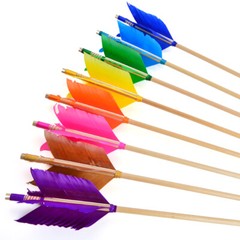 6/12PC 32″ Wooden Arrows 4″ Feathers Flu-Flu Traditional Longbow Archery Hunting