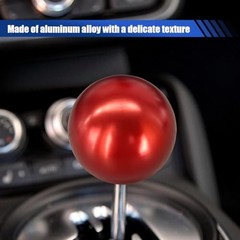 Car Round Ball Gear Shift Knob, Aluminum Alloy Car Shift Stick Head Red