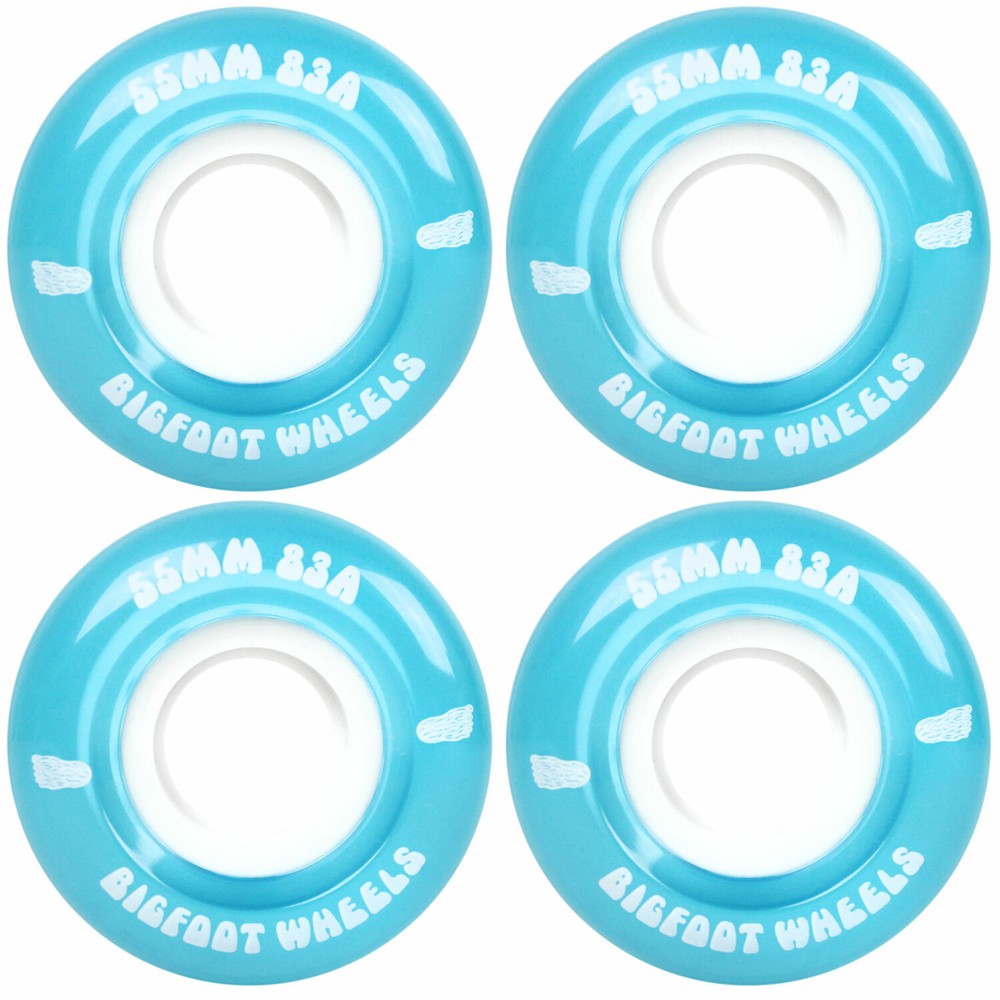 Bigfoot Skateboard Wheels 55mm 83A Soft Cruiser Filmer Wheels Blue (Set of 4)