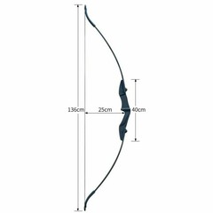 57 in 30/40Lbs Archery Recurve Bow Right Left Hand Black for Beginner Teenagers