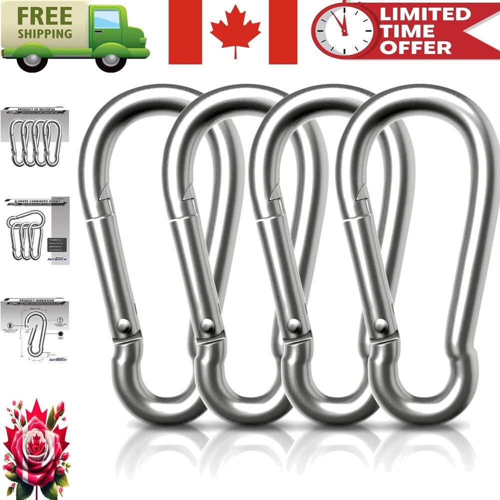 Corrosion-Resistant D-Shape Carabiners – 6.7 Inch Clips for Travel & Camping