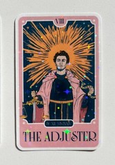 Pink Luigi Mangione “The Adjuster» Tarot Card Sticker Holographic Waterproof
