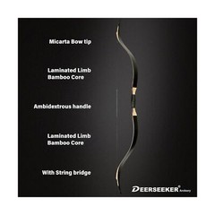 Deerseeker Archery 52″ Longbow Traditional Handmade Recurve Bows Ambidextrous…