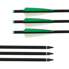 12PCS Archery 20″ Carbon Crossbow Bolts OD8.8mm 125Grain Removable Tips Hunting