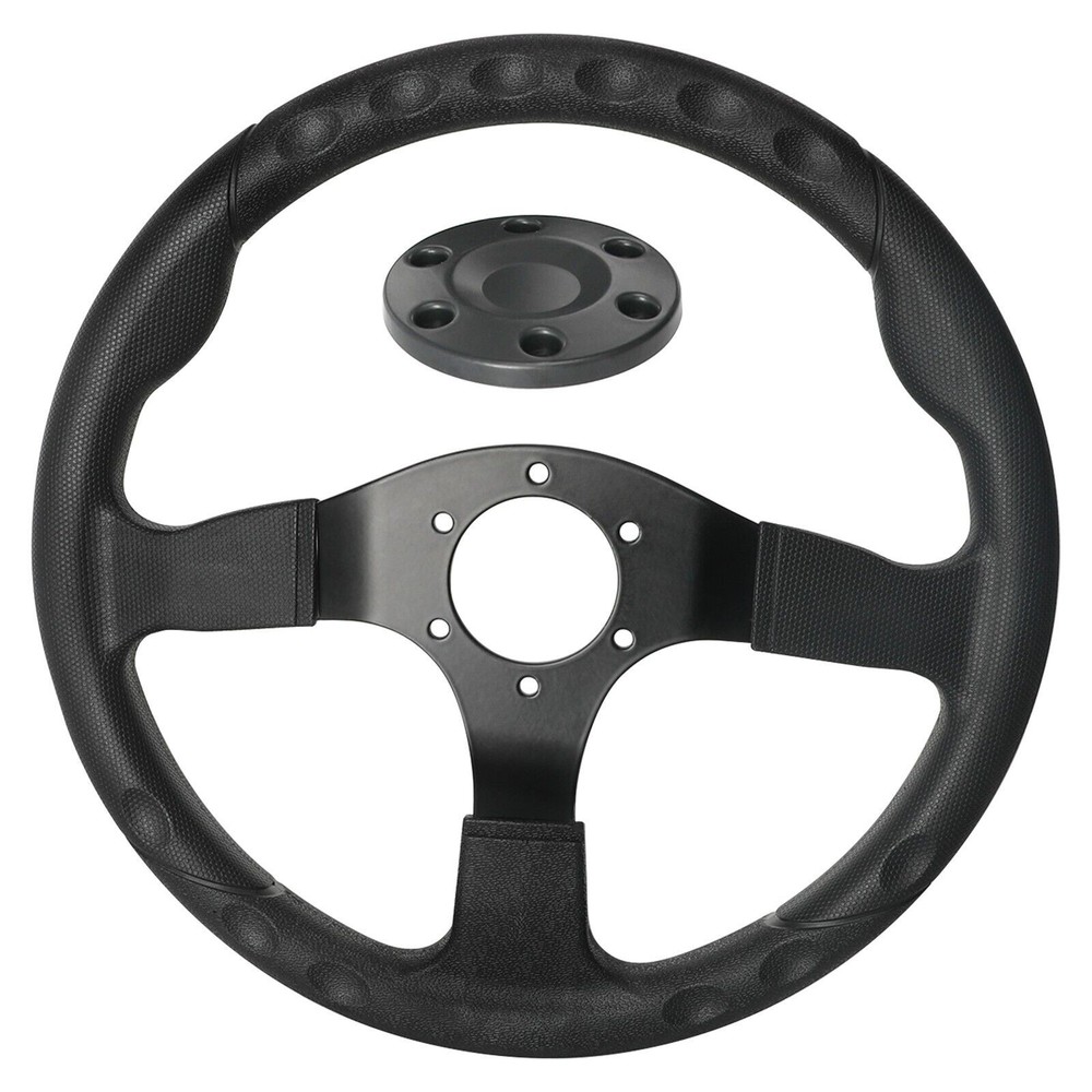 350mm Steering Wheel w/ Cap for Go Kart Off Road Cart Drift Trike Buggy ATV NEW