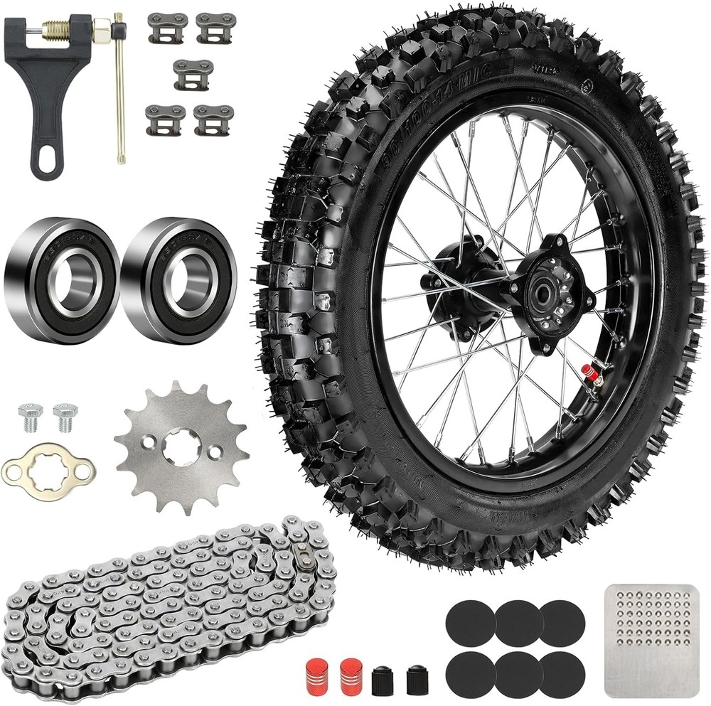 14» Rear Wheel 90/100-14 3.00-14 Dirt Bike Tire Rim For CR80R CR85R CRF125F
