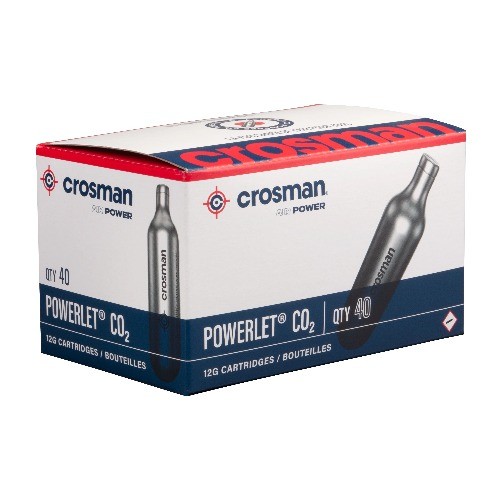 Crosman Brand 12 Gram Co2 Bottles, 40 Count, for Use with Paintball, Air Rifles