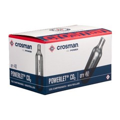 Crosman Brand 12 Gram Co2 Bottles, 40 Count, for Use with Paintball, Air Rifles