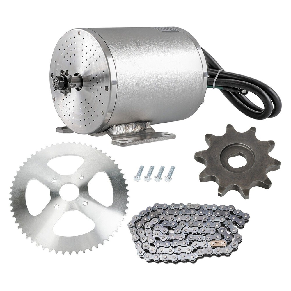 48V 1800W Brushless Electric Motor + 420 Sprocket Chain Kit E-Bike Tricycle ATV