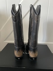Coach Aria II Leather Western Cowboy Boots Black Floral Embroidery CCH76 US 9