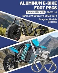Aluminum Dirt Bike Foot Pegs for EBOX 1.0/2.0/3.0, EBOX V2/3, and Dragster