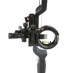 Compound Bow Sight 5Pin 0.019″ Archery 4X 6X 8X Lens Carbon Rod Adjustable RH LH