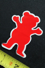 GRIZZLY Skateboard Grip Tape Clear Red OG Z61B Vintage Skateboarding STICKER