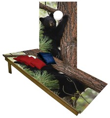 BLACK BEAR CUB Cornhole Boards BEANBAG TOSS GAME w Bags Grizzly Bear Set