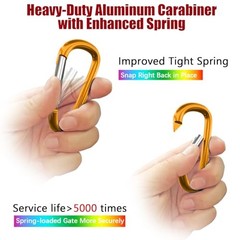 4″ & 5″ Extra Large Aluminum Carabiner D Ring, Caribeener 4 inch yellow-4″