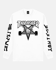 Thrasher Magazine Skategoat Destroy White Longsleeve T-Shirt