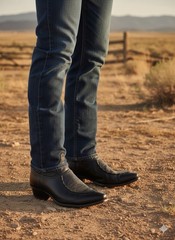 RARE Dan Post 11355 Black Leather Western Boots Mens 10 EW USA Made Cowboy