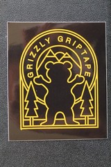 GRIZZLY Skateboard Griptape Bear Mountains Black Z47A OG Skateboarding STICKER