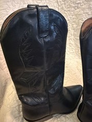 Trennis Women’s Black Leather Western Cowboy Boots Made in Brazil US 7M