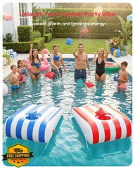 QPAU Inflatable Cornhole Boards Dark Blue/Red
