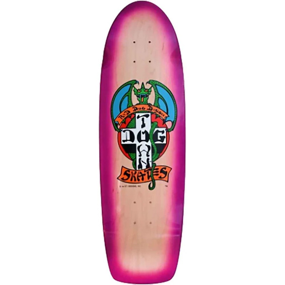 Dogtown Skateboard Deck Red Dog OG 70s Rider Natural/Purple 9.135″ x 30.371″