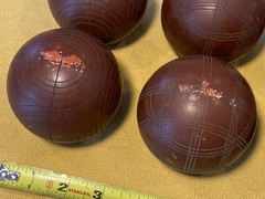 Vintage Sportscraft Bocce Ball Lawn Bowling Game 3 1/8” & About 1.1 Pounds