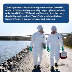 DuPont Tyvek 400 TY122S Disposable Protective Coverall with Elastic Cuffs