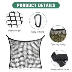2 PCS Slow Feed Hay Nets for Horses – 31.5″ x 35.4″ Large Capacity – Black