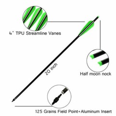 6/12pcs 18-20in Crossbow Bolts Aluminum Arrows Archery Hunting Outdoor Shooting