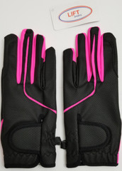 New Women-Kids Horse Riding Gloves Leather Grip Equestrian Pink Black Horse Back