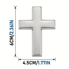 4 Pack Metal Christian Cross Car Emblems – 3D Self-Adhesive Waterproof Decals