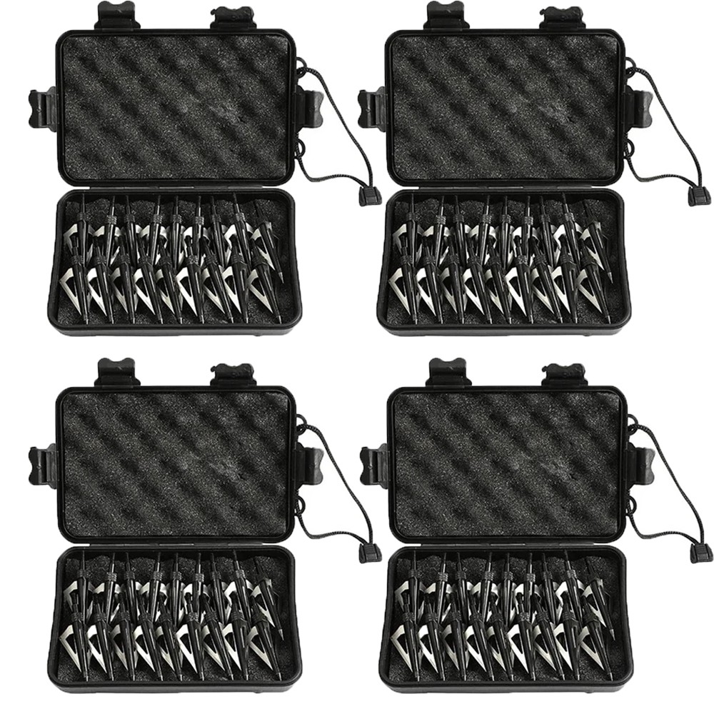 64Pcs Archery Broadheads 3Blade 100Grain Hunting Crossbow Compound Bow Arrow Tip