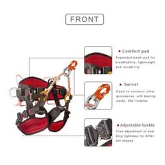 Arborist Climbing Harness, Half Body Fall Arrest Safety Saddle for Tree Work