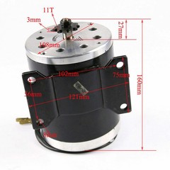MY1020 24V 36V 48V 250W- 3000W Electric Motor for Razor Scooter E-Bike Buggy