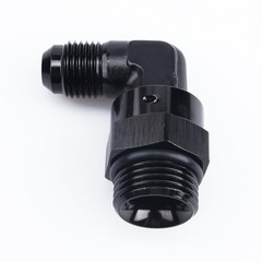 -6 AN Male to -8 AN ORB 90 Degree Swivel Fitting Adapter AN6 to AN8 Black