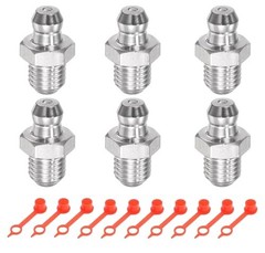 6 Pcs 304 Stainless Steel Straight Grease Fitting Thread Hydraulic M8 x 1mm