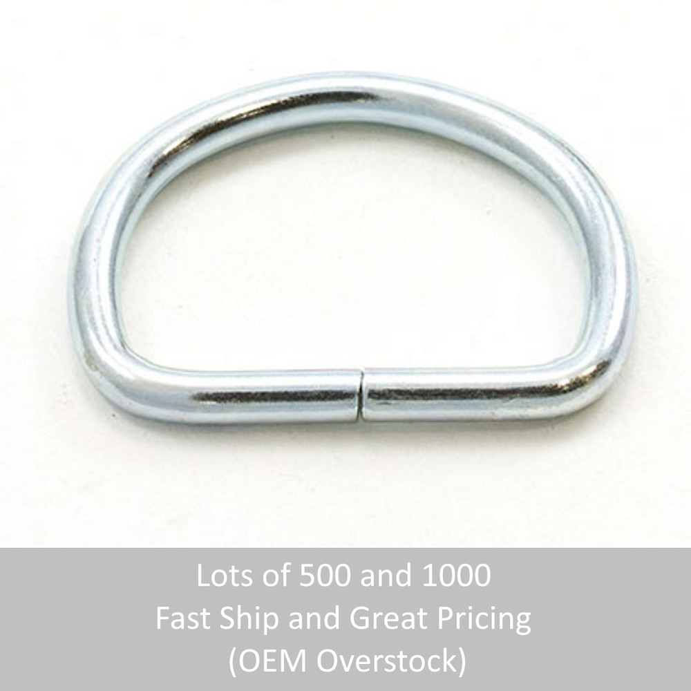 3/4″ ID Steel Dee Ring Zinc Plated – FAST SHIP – Great Price! { Lot of 500 }